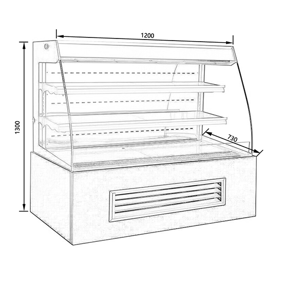 multideck glass fridge